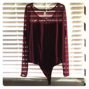 Burgundy bodysuit plus size